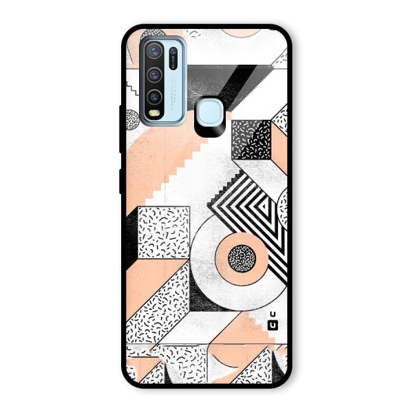 Orange Zig Zag Glass Back Case for Vivo Y50