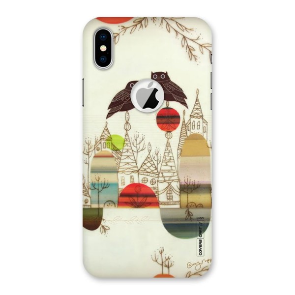 Owl Art Back Case for iPhone XS Logo Cut