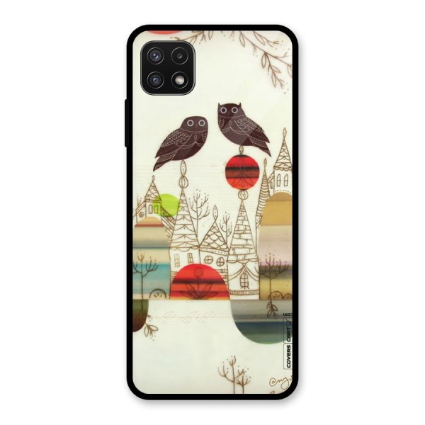 Owl Art Glass Back Case for Galaxy A22 5G