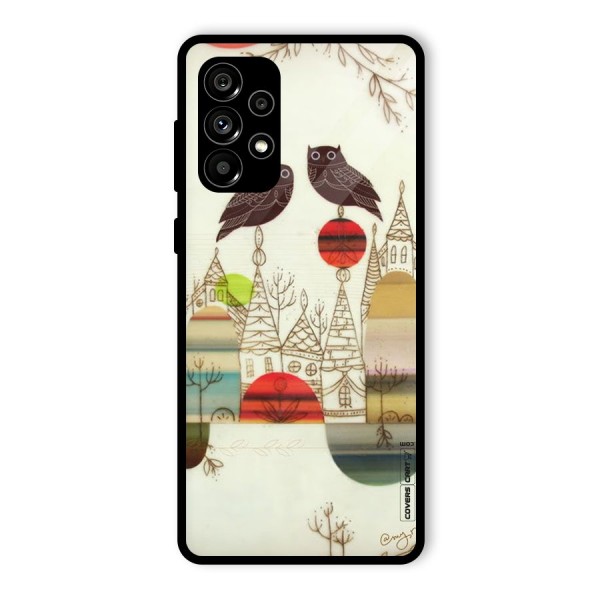 Owl Art Glass Back Case for Galaxy A73 5G