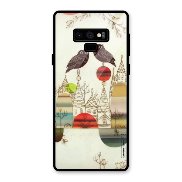 Owl Art Glass Back Case for Galaxy Note 9