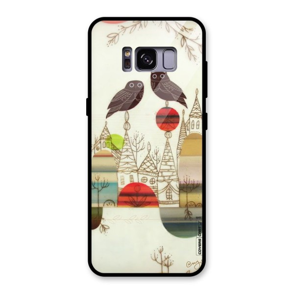 Owl Art Glass Back Case for Galaxy S8