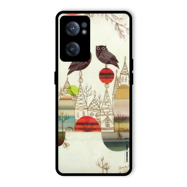 Owl Art Glass Back Case for OnePlus Nord CE 2 5G