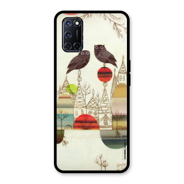 Owl Art Glass Back Case for Oppo A52