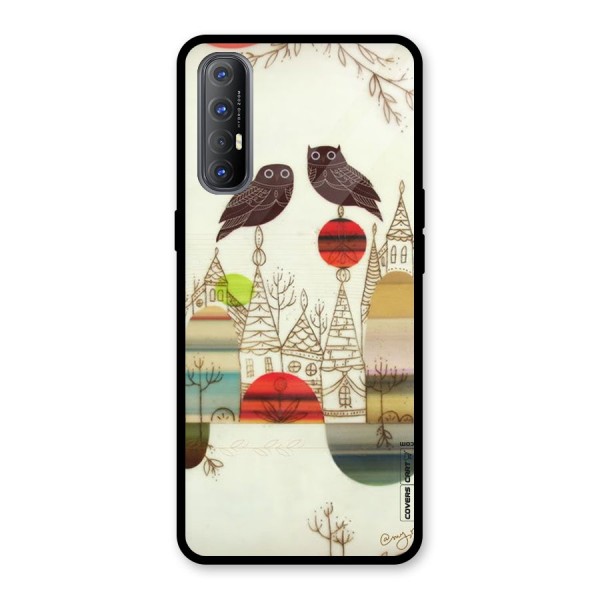 Owl Art Glass Back Case for Oppo Reno3 Pro