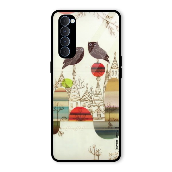 Owl Art Glass Back Case for Oppo Reno4 Pro