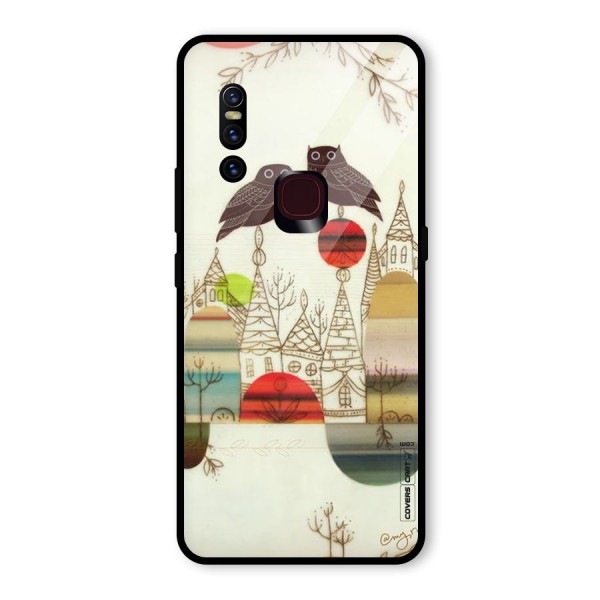 Owl Art Glass Back Case for Vivo V15