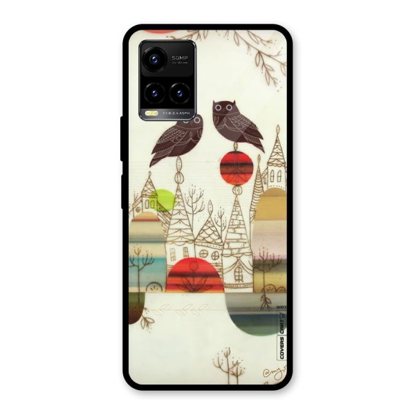 Owl Art Glass Back Case for Vivo Y21 2021