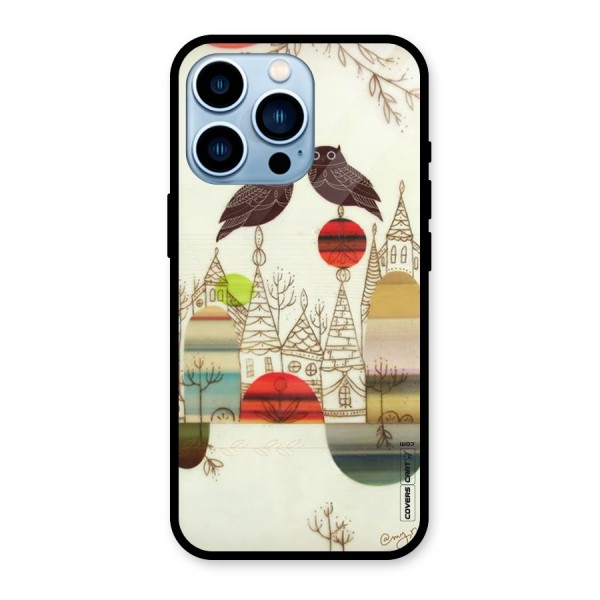 Owl Art Glass Back Case for iPhone 13 Pro