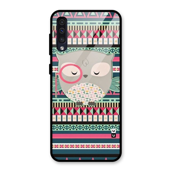 Owl Cute Pattern Glass Back Case for Galaxy A50s