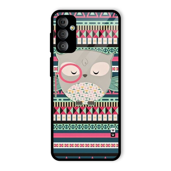 Owl Cute Pattern Glass Back Case for Galaxy F23