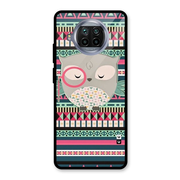 Owl Cute Pattern Glass Back Case for Mi 10i