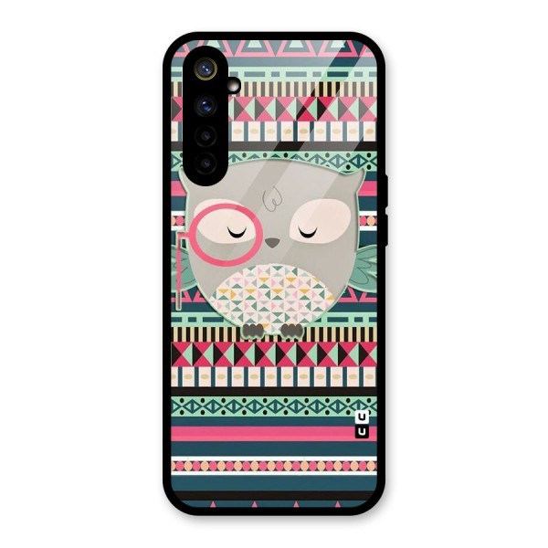 Owl Cute Pattern Glass Back Case for Realme 6