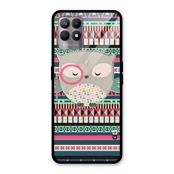 Owl Cute Pattern Glass Back Case for Realme 8i