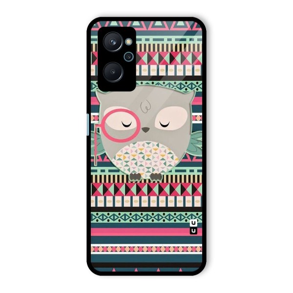 Owl Cute Pattern Glass Back Case for Realme 9i