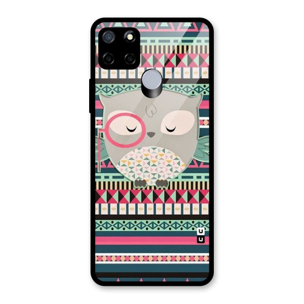 Owl Cute Pattern Glass Back Case for Realme C15