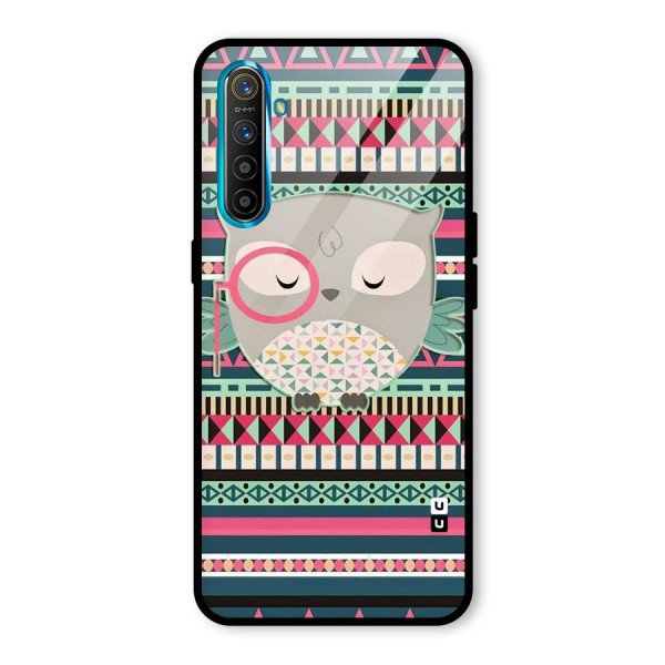 Owl Cute Pattern Glass Back Case for Realme XT