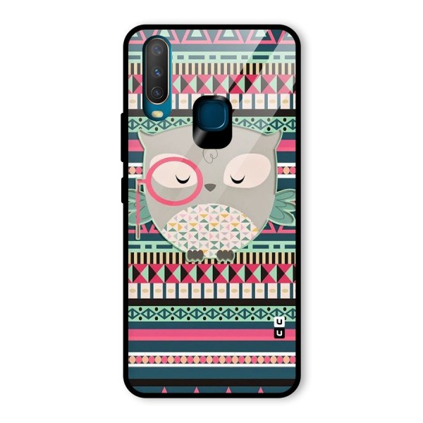 Owl Cute Pattern Glass Back Case for Vivo Y12