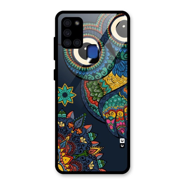 Owl Eyes Glass Back Case for Galaxy A21s