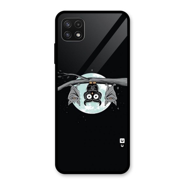 Owl Hanging Glass Back Case for Galaxy A22 5G