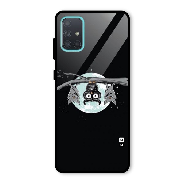 Owl Hanging Glass Back Case for Galaxy A71