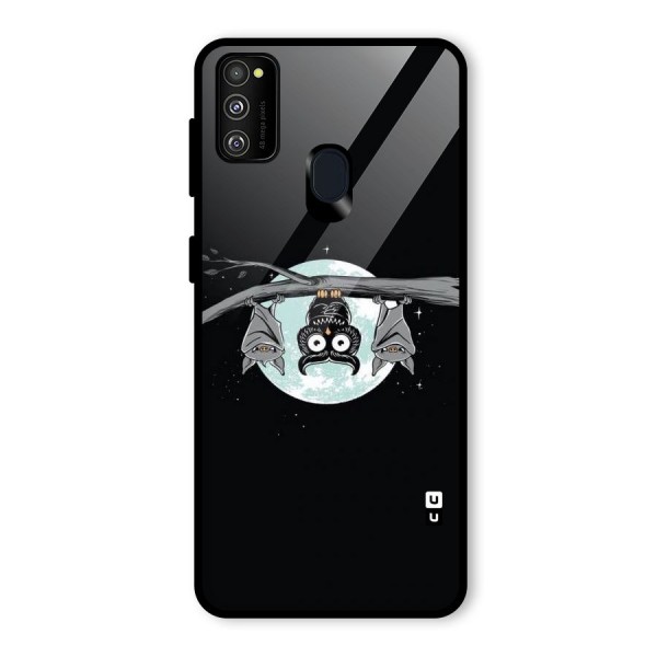Owl Hanging Glass Back Case for Galaxy M30s