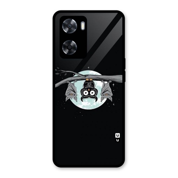 Owl Hanging Glass Back Case for Oppo A57 2022