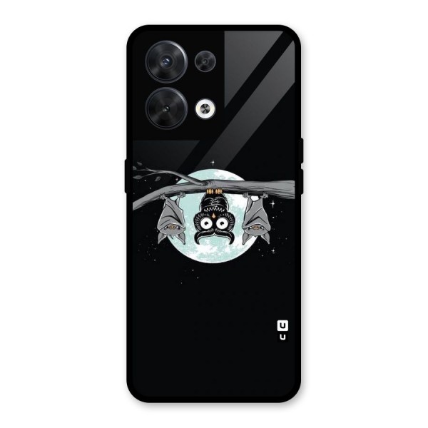 Owl Hanging Glass Back Case for Oppo Reno8 5G