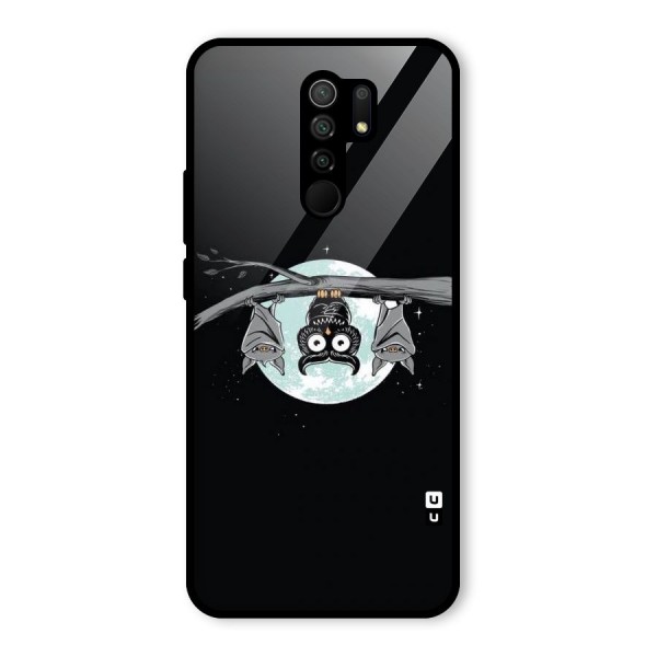 Owl Hanging Glass Back Case for Redmi 9 Prime