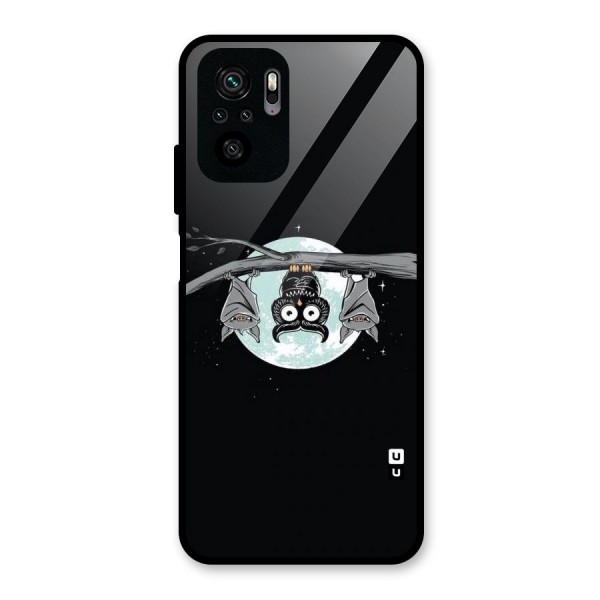 Owl Hanging Glass Back Case for Redmi Note 10