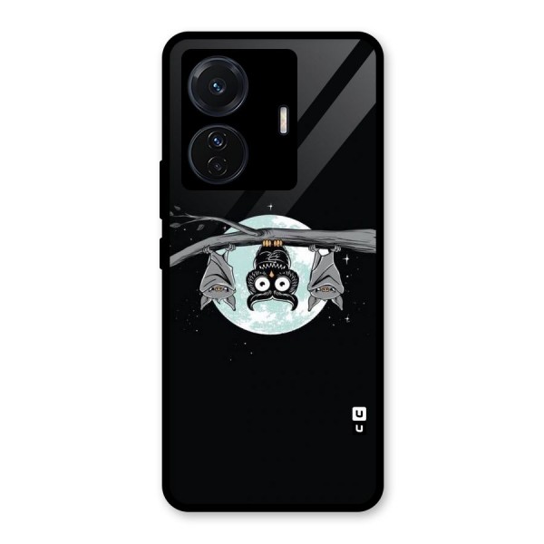 Owl Hanging Glass Back Case for Vivo T1 Pro