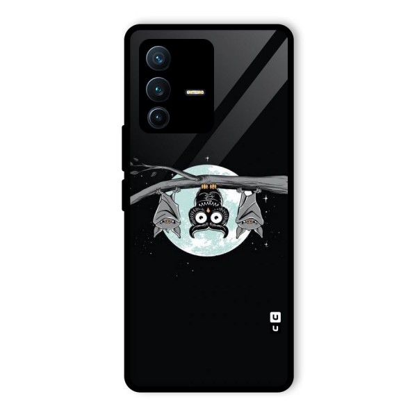 Owl Hanging Glass Back Case for Vivo V23 Pro