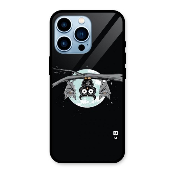 Owl Hanging Glass Back Case for iPhone 13 Pro