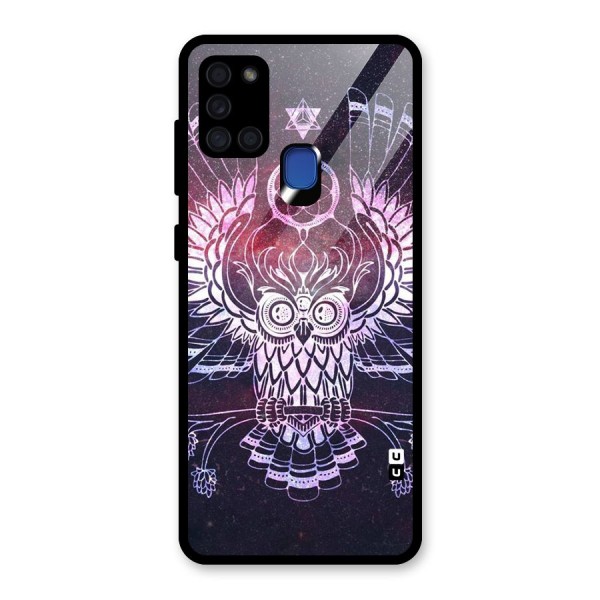 Owl Quirk Swag Glass Back Case for Galaxy A21s