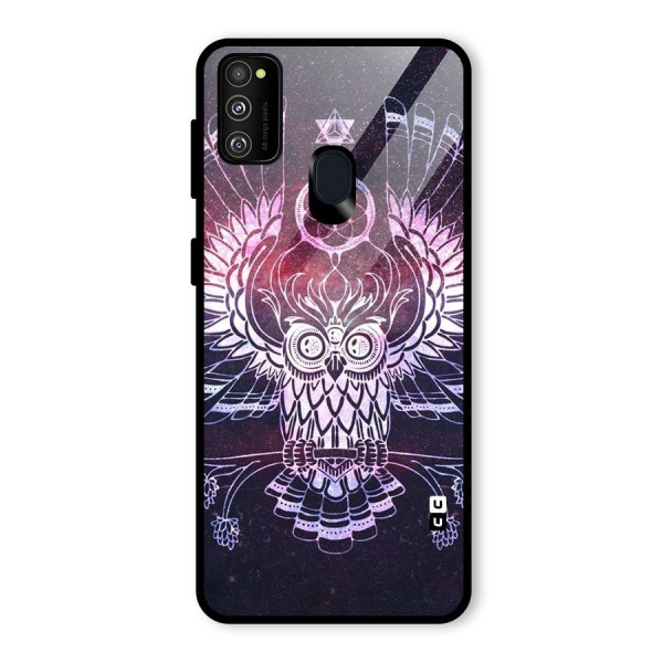 Owl Quirk Swag Glass Back Case for Galaxy M21