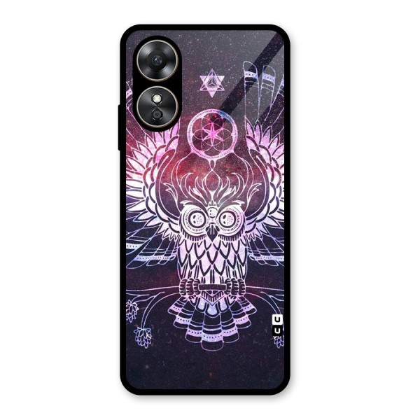 Owl Quirk Swag Glass Back Case for Oppo A17