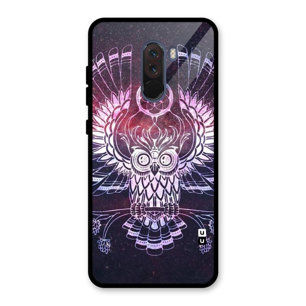 Owl Quirk Swag Glass Back Case for Poco F1