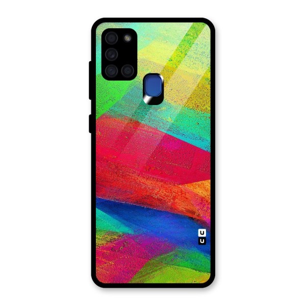 Paint Art Pattern Glass Back Case for Galaxy A21s