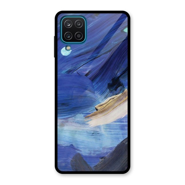 Paint Brush Strokes Glass Back Case for Galaxy A12