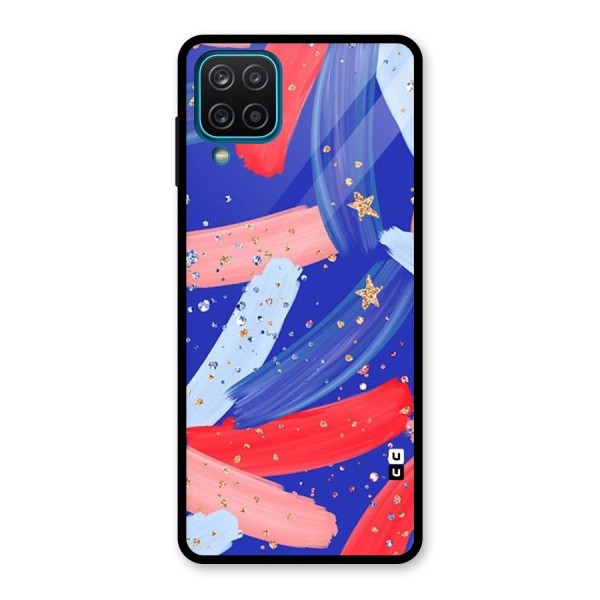 Paint Stars Glass Back Case for Galaxy A12