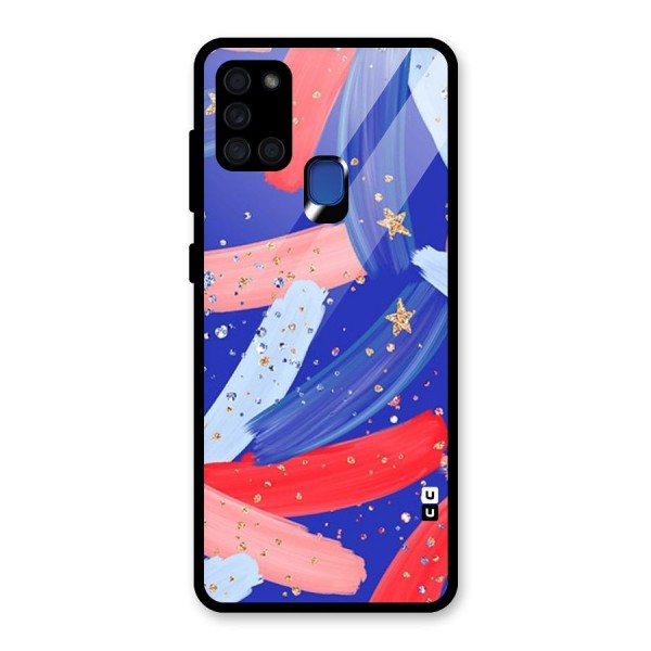 Paint Stars Glass Back Case for Galaxy A21s