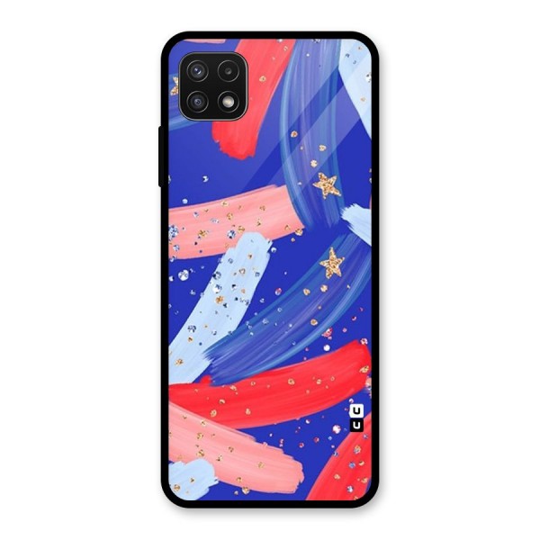 Paint Stars Glass Back Case for Galaxy A22 5G