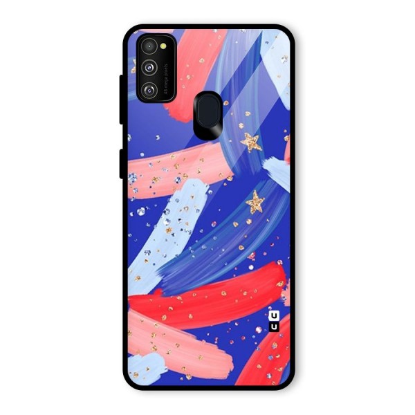 Paint Stars Glass Back Case for Galaxy M21