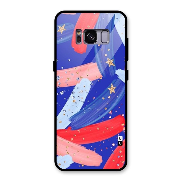 Paint Stars Glass Back Case for Galaxy S8