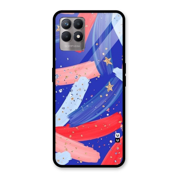 Paint Stars Glass Back Case for Realme 8i