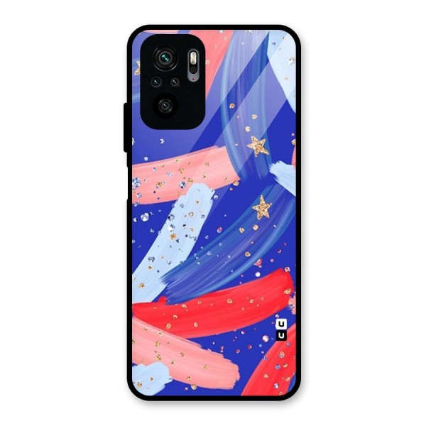 Paint Stars Glass Back Case for Redmi Note 10