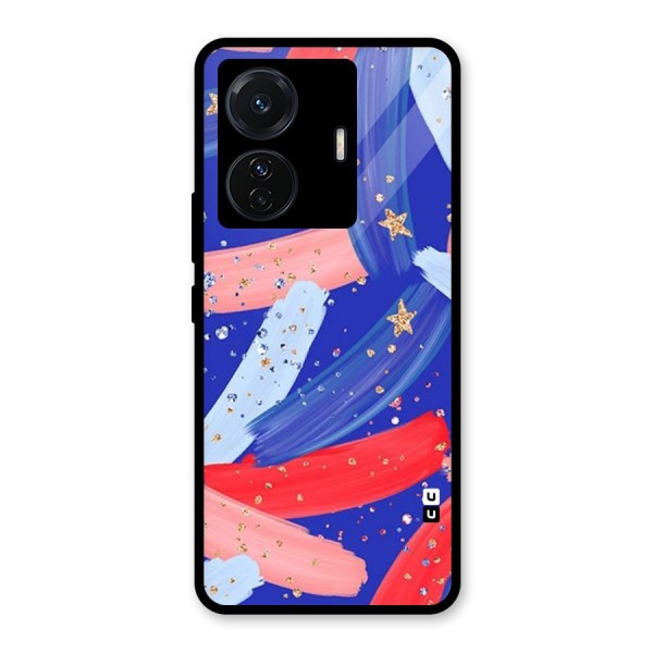 Paint Stars Glass Back Case for Vivo T1 Pro