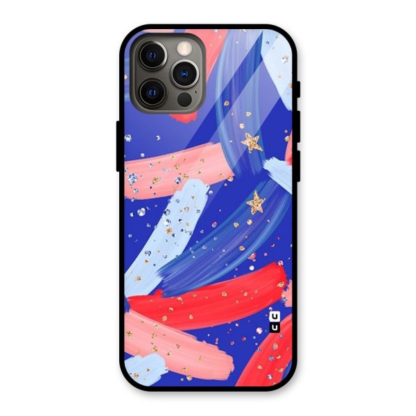 Paint Stars Glass Back Case for iPhone 12 Pro