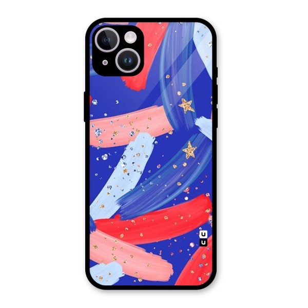 Paint Stars Glass Back Case for iPhone 14 Plus