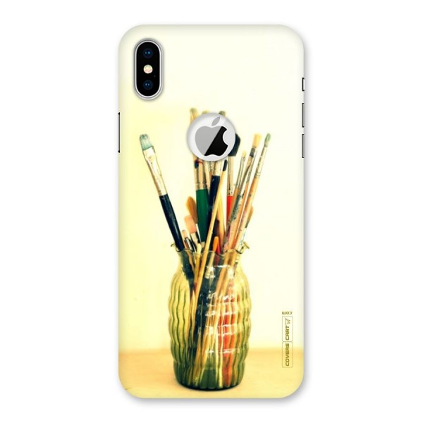 Paint Vass Back Case for iPhone XS Logo Cut